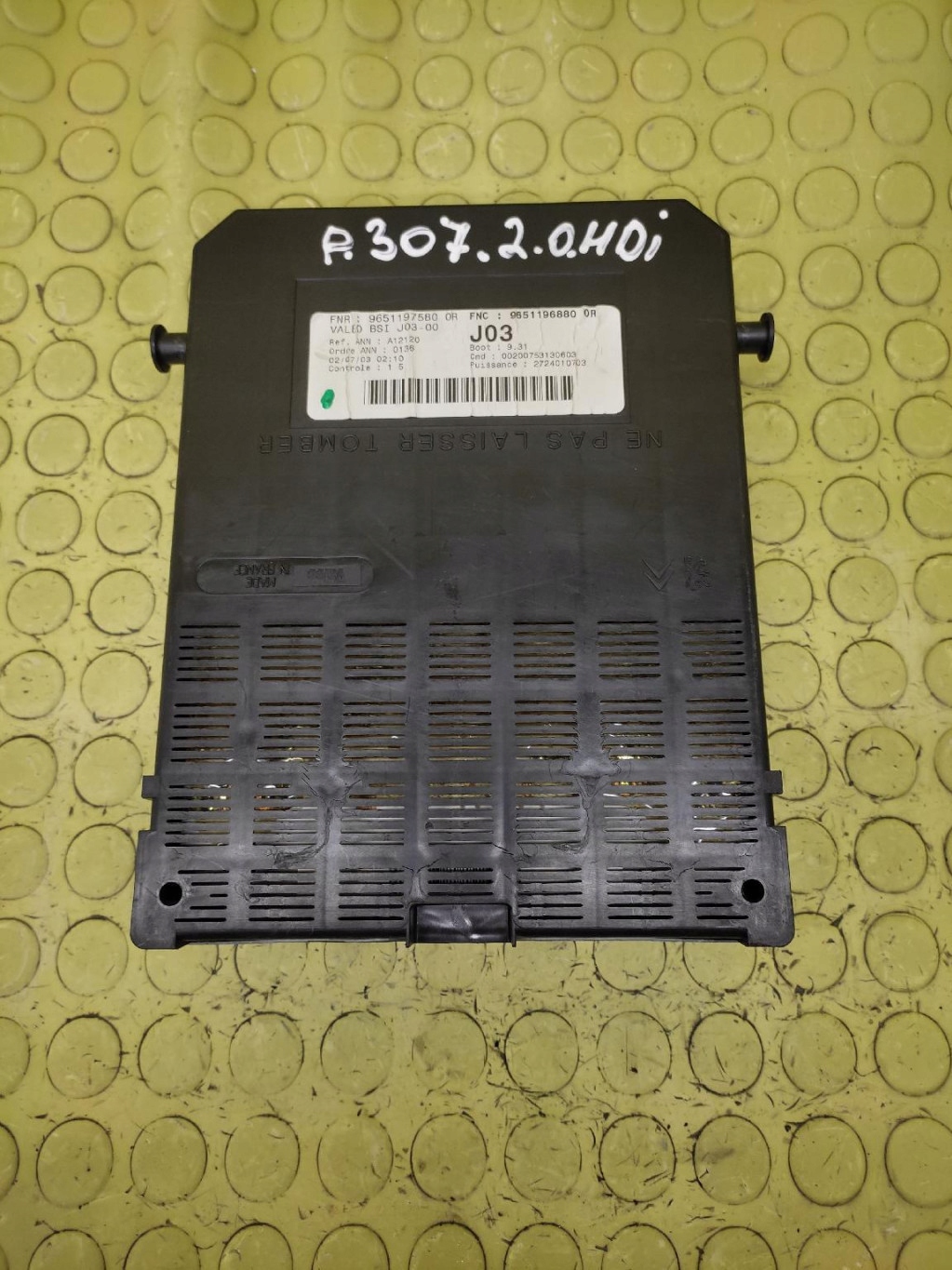 BSI PEUGEOT 307 2.0 HDi 9651196880