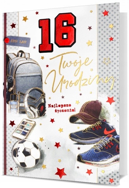 Dla Nastolatka kartka urodzinowa z cyfrą lat H2776