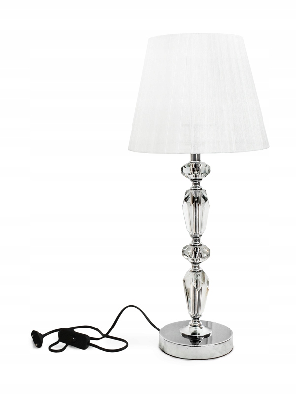 

Lampka nocna glamour biała duża modna stołowa XXL