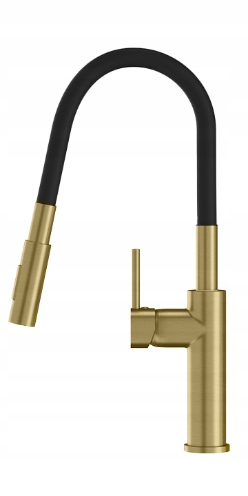 Kuchyňská Baterie Zlatá Kartáčovaná Lonar Kohoutek Vysoký Flexibilní Dřez