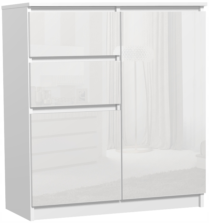 КОМОД ШКАФ БЕЛЫЙ ГЛЯНЕЦ ASTRA 80-22