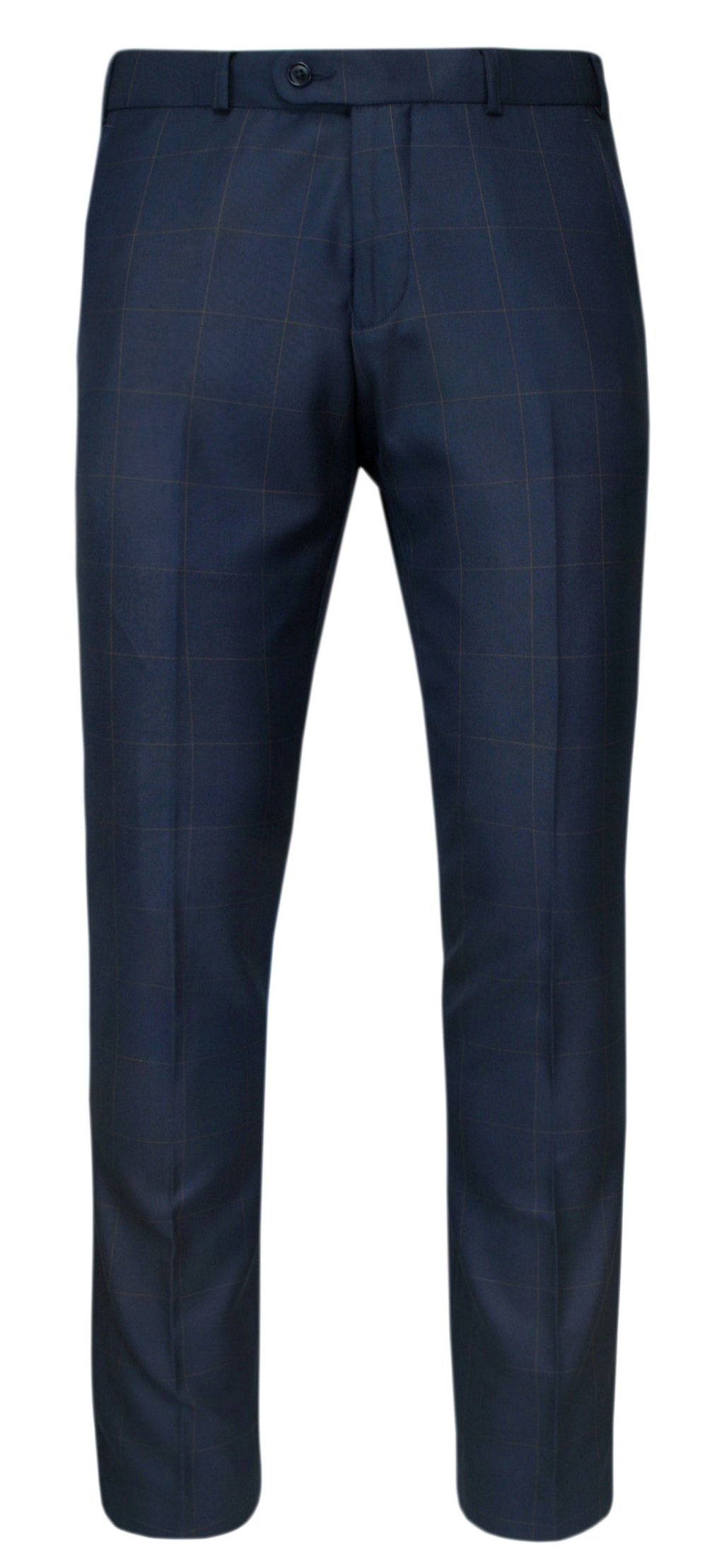 Granatowy Garnitur w Kratę VICTORIO 176/100/86 Fason slim