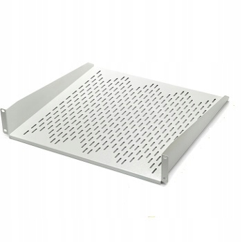 Pevná police pro skříň Rack 19″ 2U 450 mm, šedá