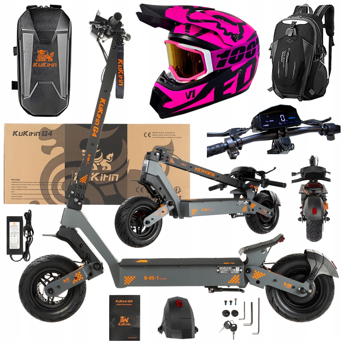 KuKirin G4 Skládací elektrická vozidla 2000W 70KM/H 60V 20Ah 75km Dárek