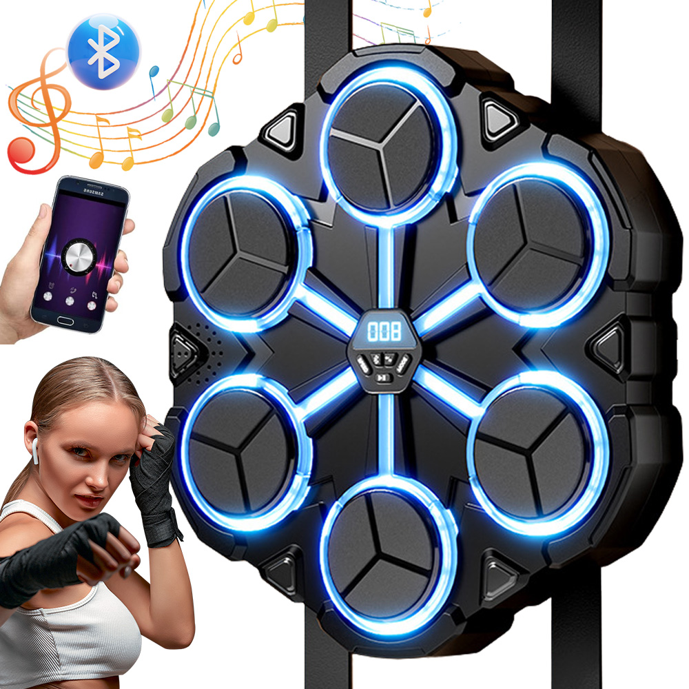 Boxerský Tréninkový Stroj Led Hudba Bluetooth Usb 9 Režimů Rukavice