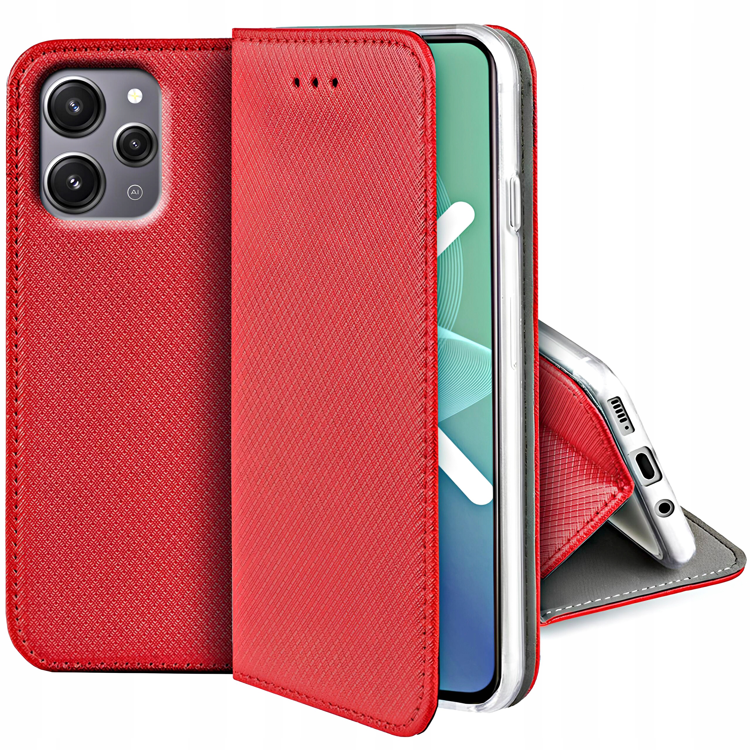 Etui do Xiaomi Redmi 12 SMART MAGNET CASE PORTFEL + SZKŁO Dedykowany model Redmi 12 4G
