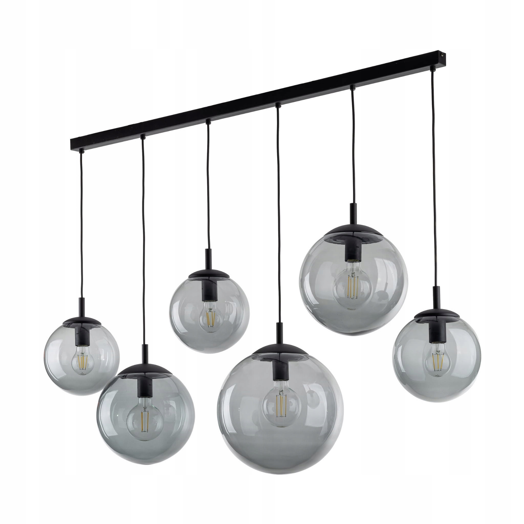Závesná lampa Esme sklenené tienidlá čierna E27 Max 15W Led 5383 Tk Lighting