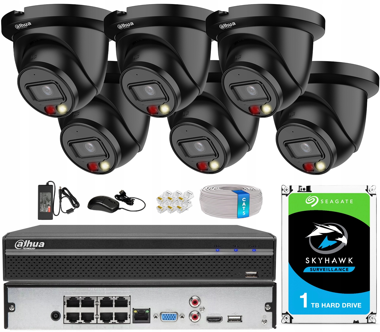 Sada na monitorovanie Dahua 4MPx 6x kamera IPC-HDW2449TM-S-IL-0280B Black