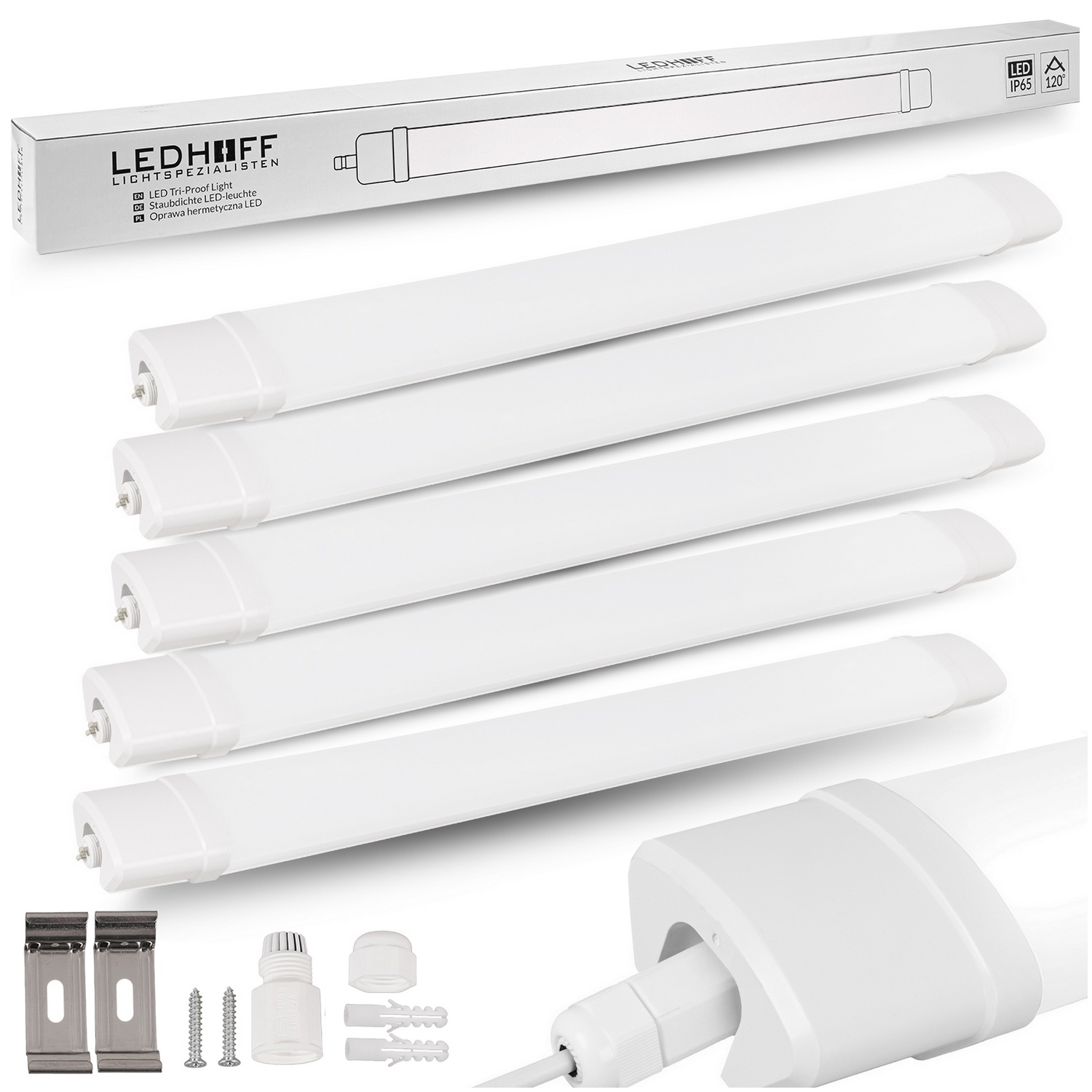 5 x Led lampa 60 cm hermetická Žiarivka svietidlo do garáže Workshopu silné