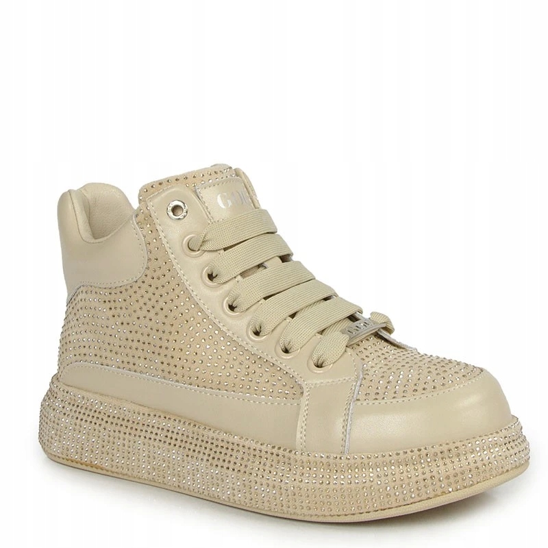 Goe OO2N4009 Dámské Tenisky S Zirkony Béžové 40