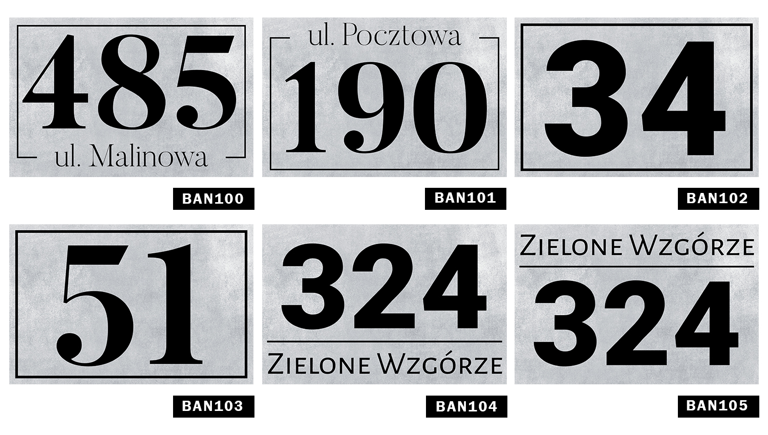 TABLICA Adresowa PCV 32x21 NUMER DOMU Wiele Wzorów Marka TabPrint