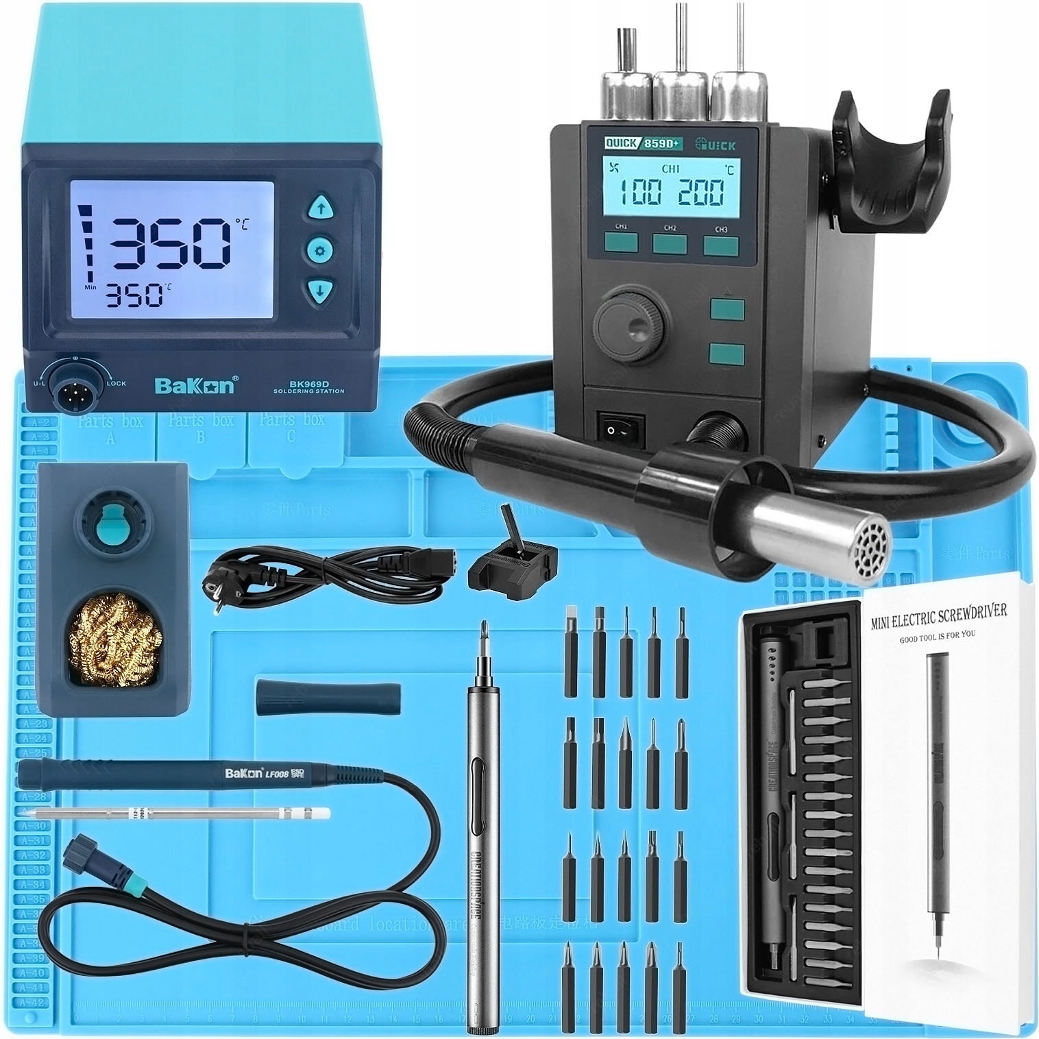 Pájecí Stanice Hot Air Quick 859D Přesná Páječka BK969D Příslušenství