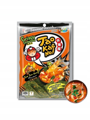 Levně 4x Tao Kae Crispy Seaweed Tom Yum Goong thajské chipsy nori 32g