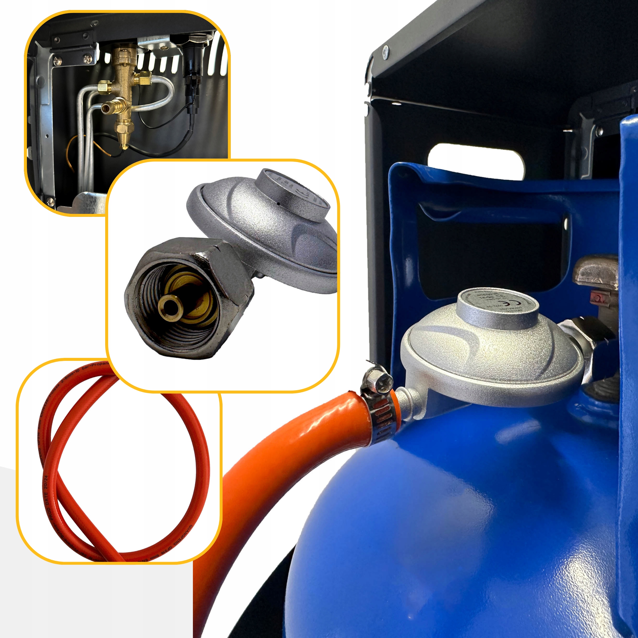 PIECYK GAZOWY NA BUTLE GRZEJNIK PIEC BEZZAPACHOWY LPG WĄŻ REDUKTOR SKŁADANY Marka BESTEN