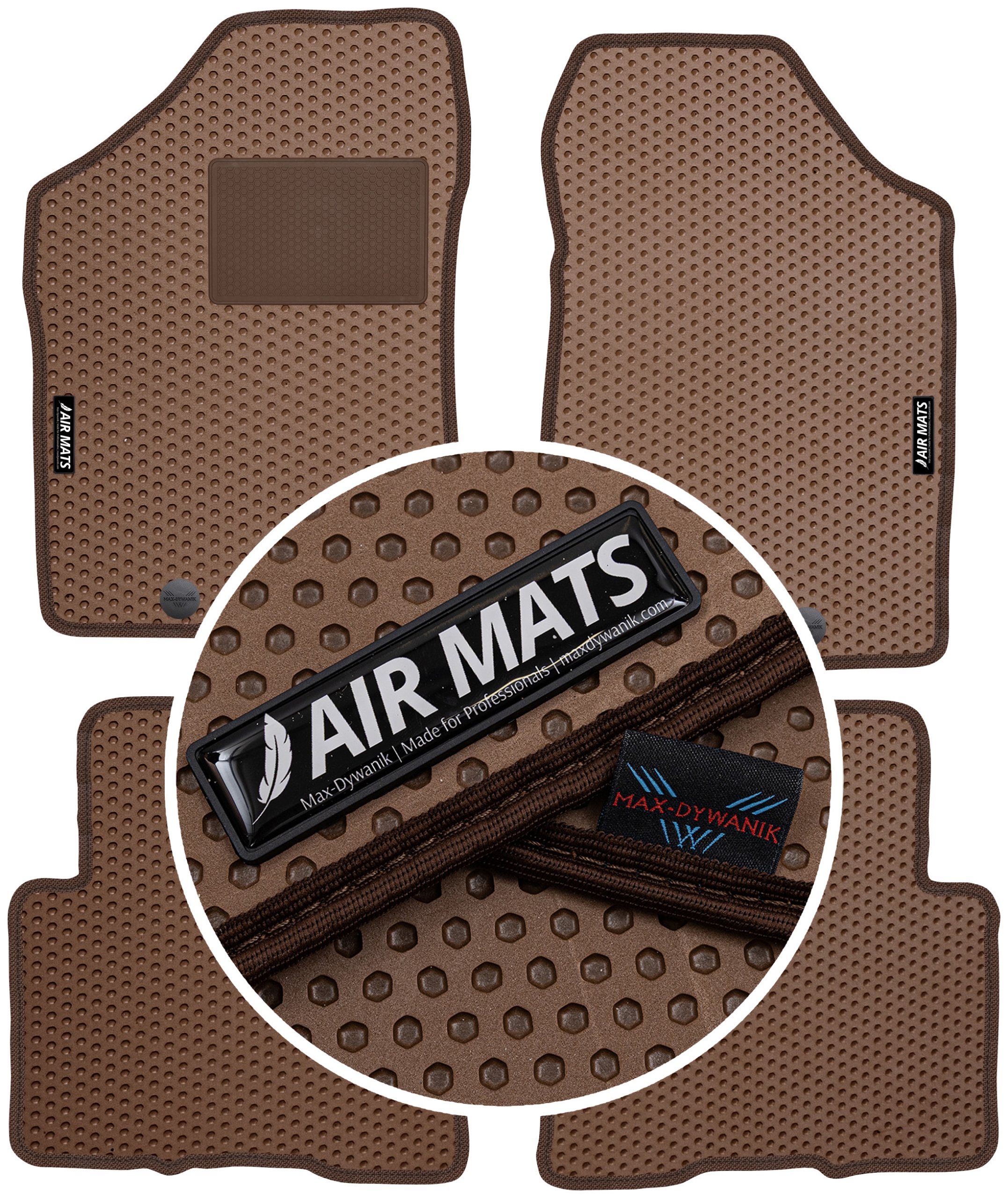 Kia Carens III 5os 2006-2013 Gumové autokoberce Air Mats Hnědé