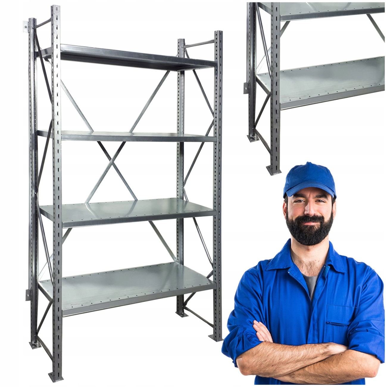 Kovový Regál Pro Skladový Garážový Obchod, Silný, Průmyslový, M21