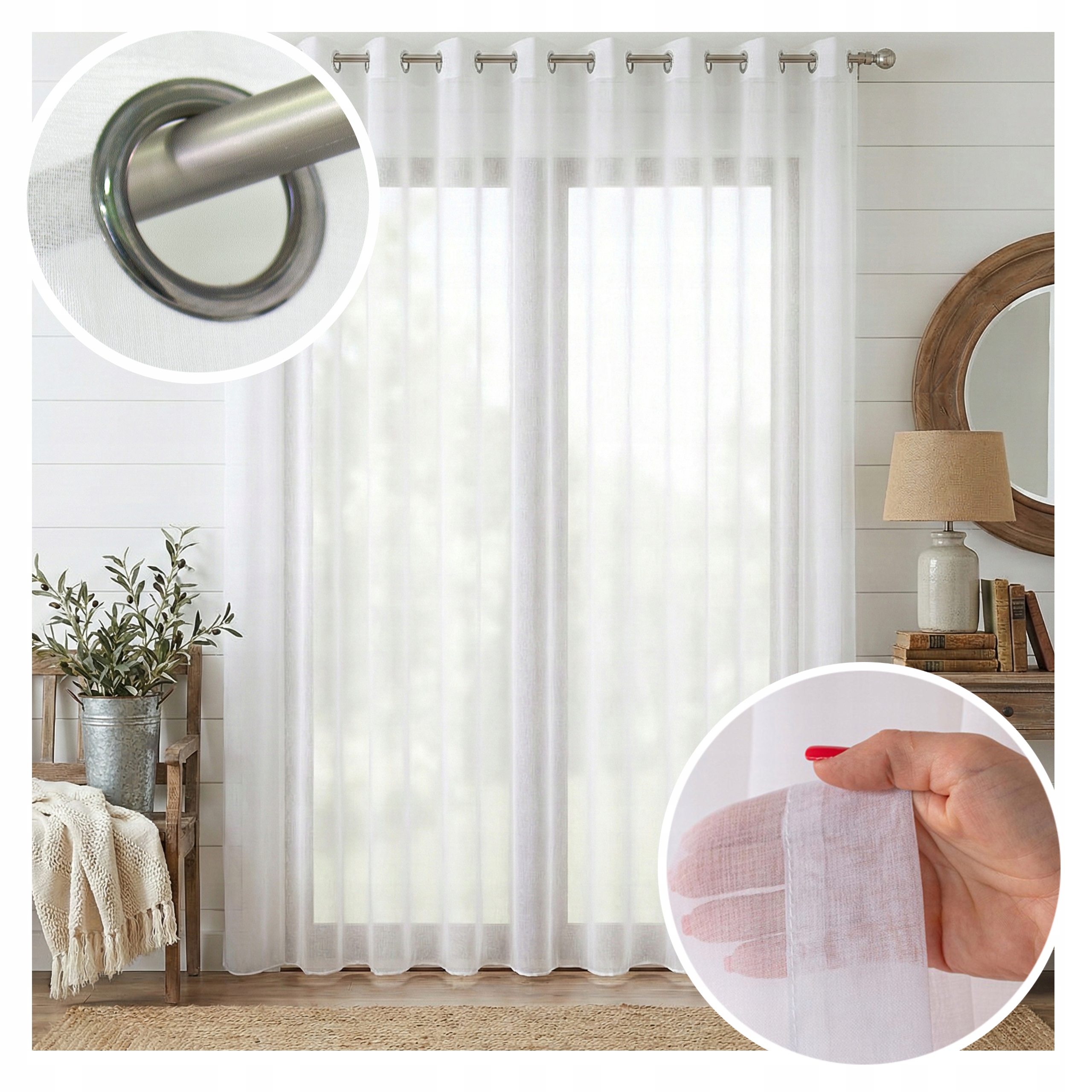 Záclona Etamin Oka Veronika 250x260 Modern Farmhouse Hotová Olověnka