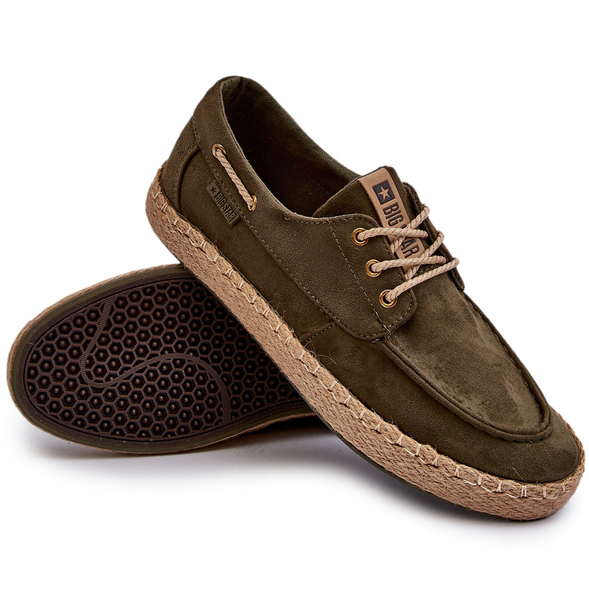 ESPADRYLE MĘSKIE SZNUROWANE BIG STAR NN174055 KHAKI 45