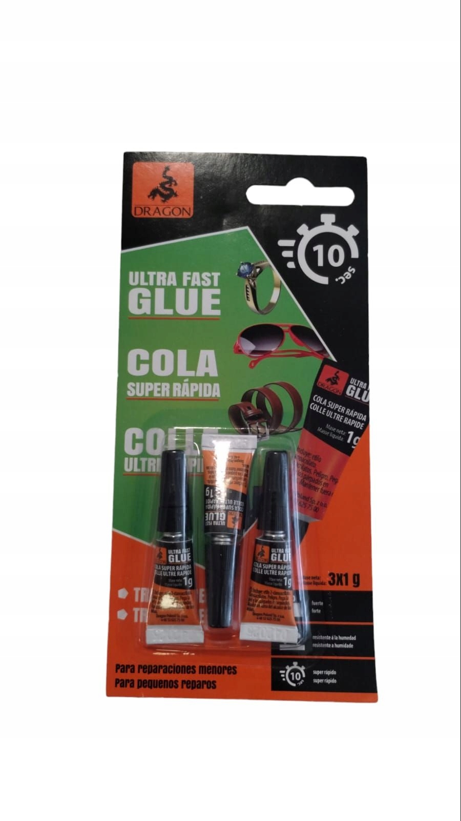 Dragon Klej błyskawiczny cyjanoakrylowy 10 sec 3x1g