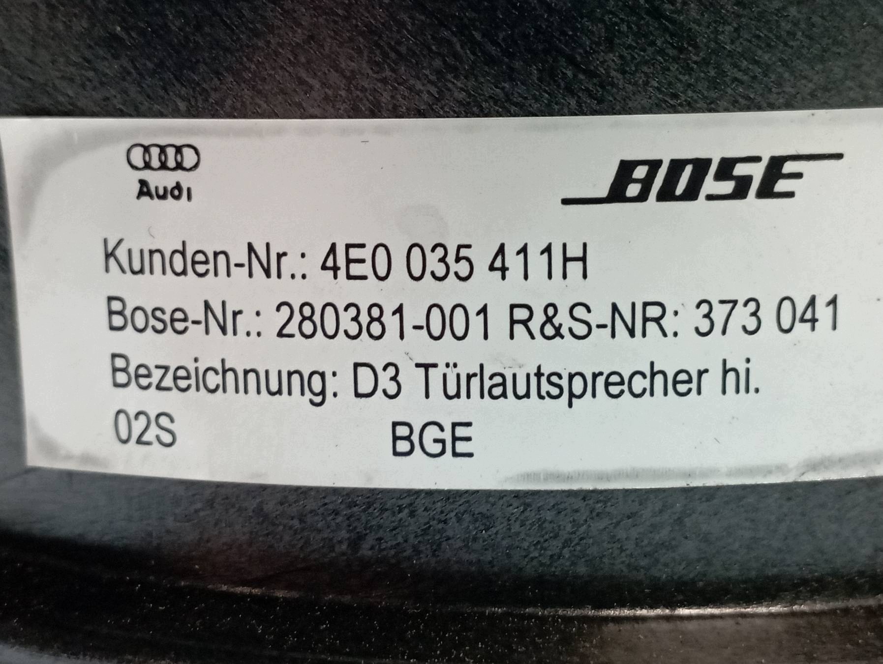 zvučnik KOMPLET 4E0035411H 4E0035411H Audi A8 II (2002-2010) D3