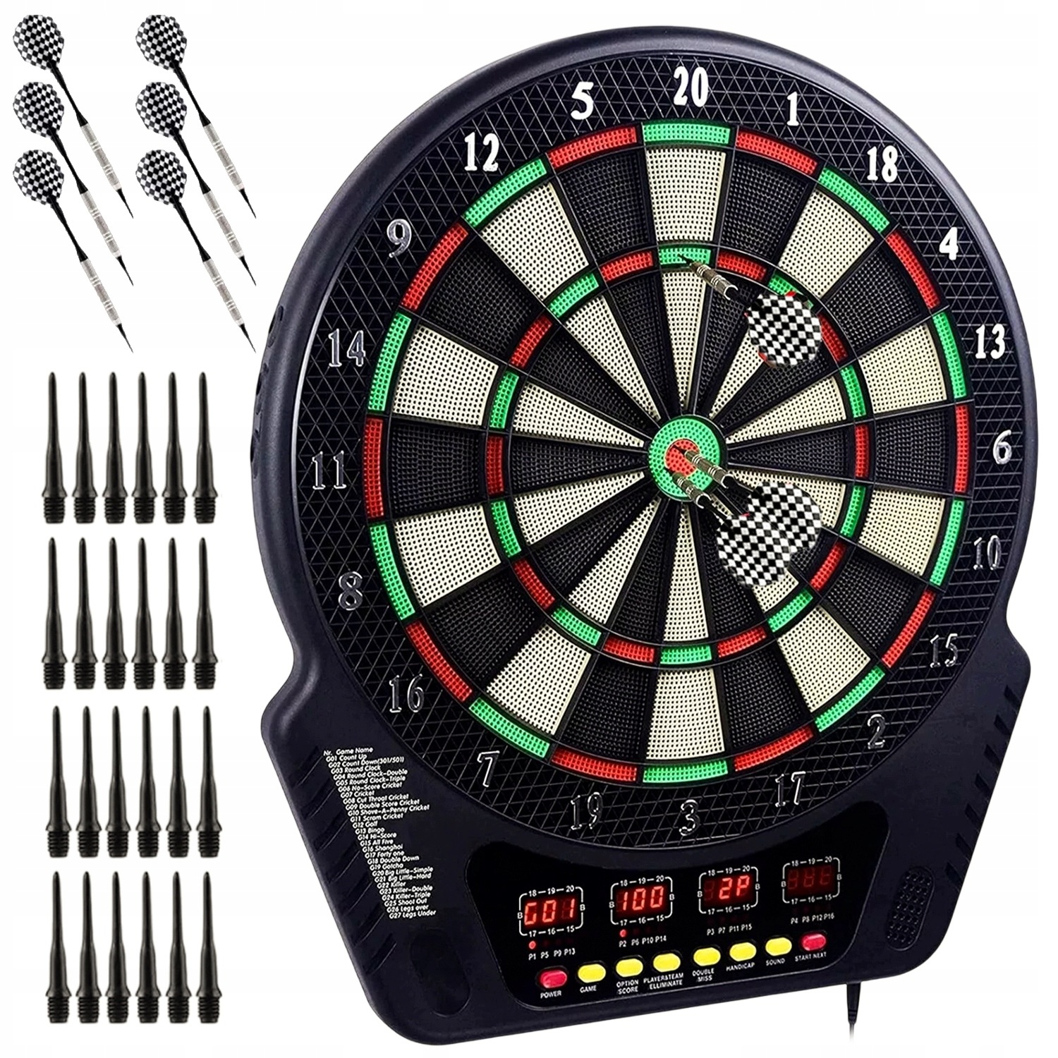 Elektronický Štít Dart Pro Hraní Šipek 24 Letky Soft Tips Dárek