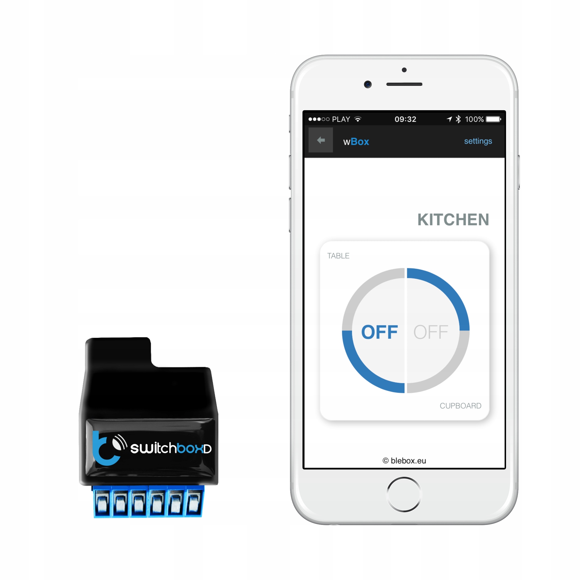 BleBox swithBoxD przekaźnik x 2 WiFi Android iOS Zasilanie sieciowe