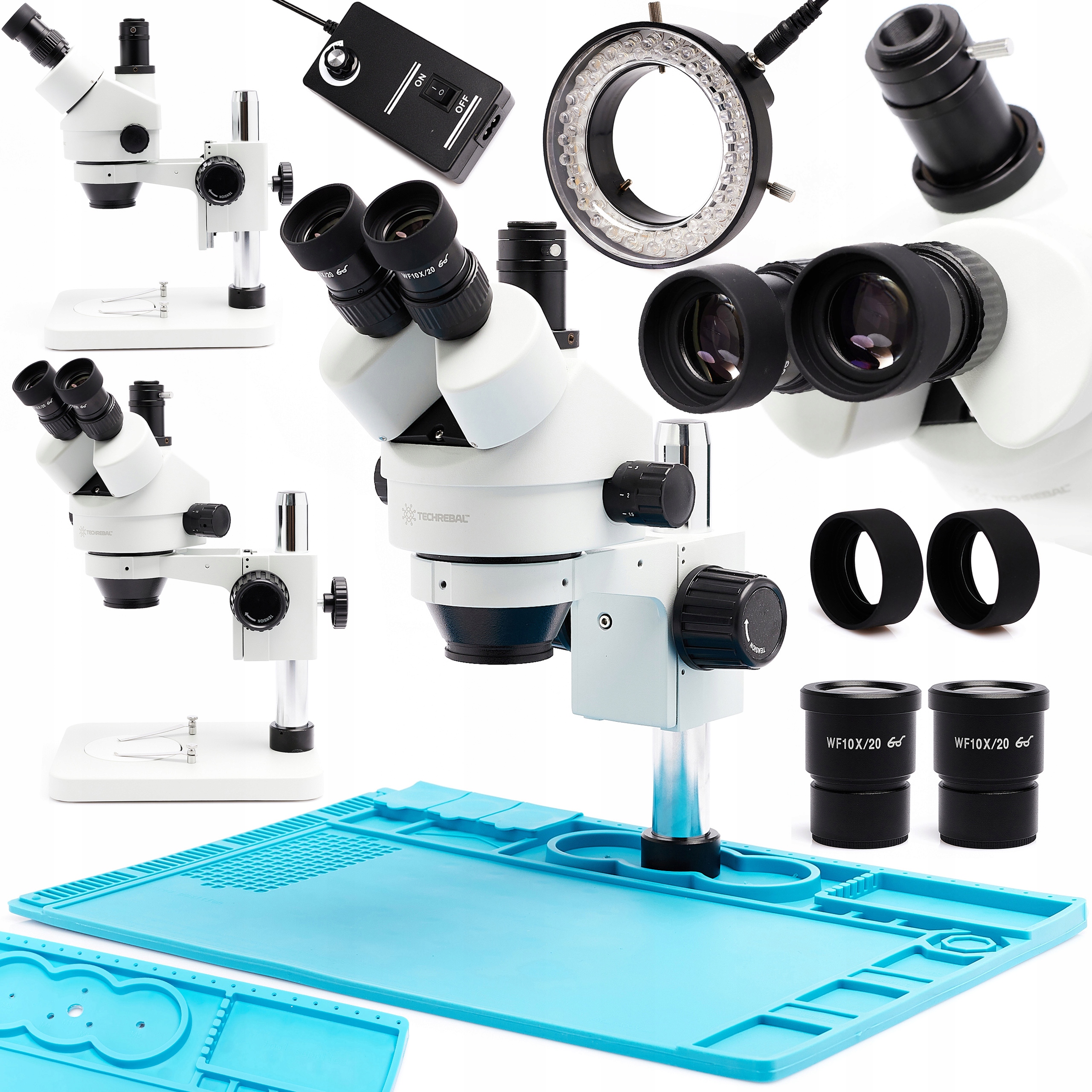 Mikroskop Trinokularowy Stereoskopowy 56x Led Dla Elektronika Duża Podstawa