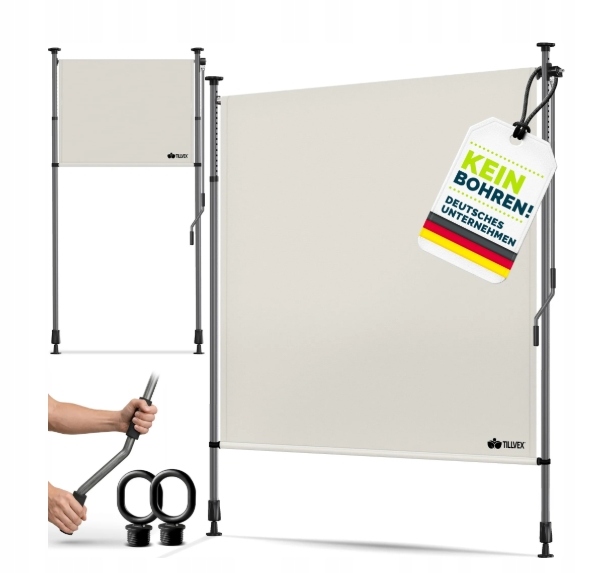 Upínacia markíza tillvex vertikálna markíza 100x310 cm béžová s ručnou kľukou