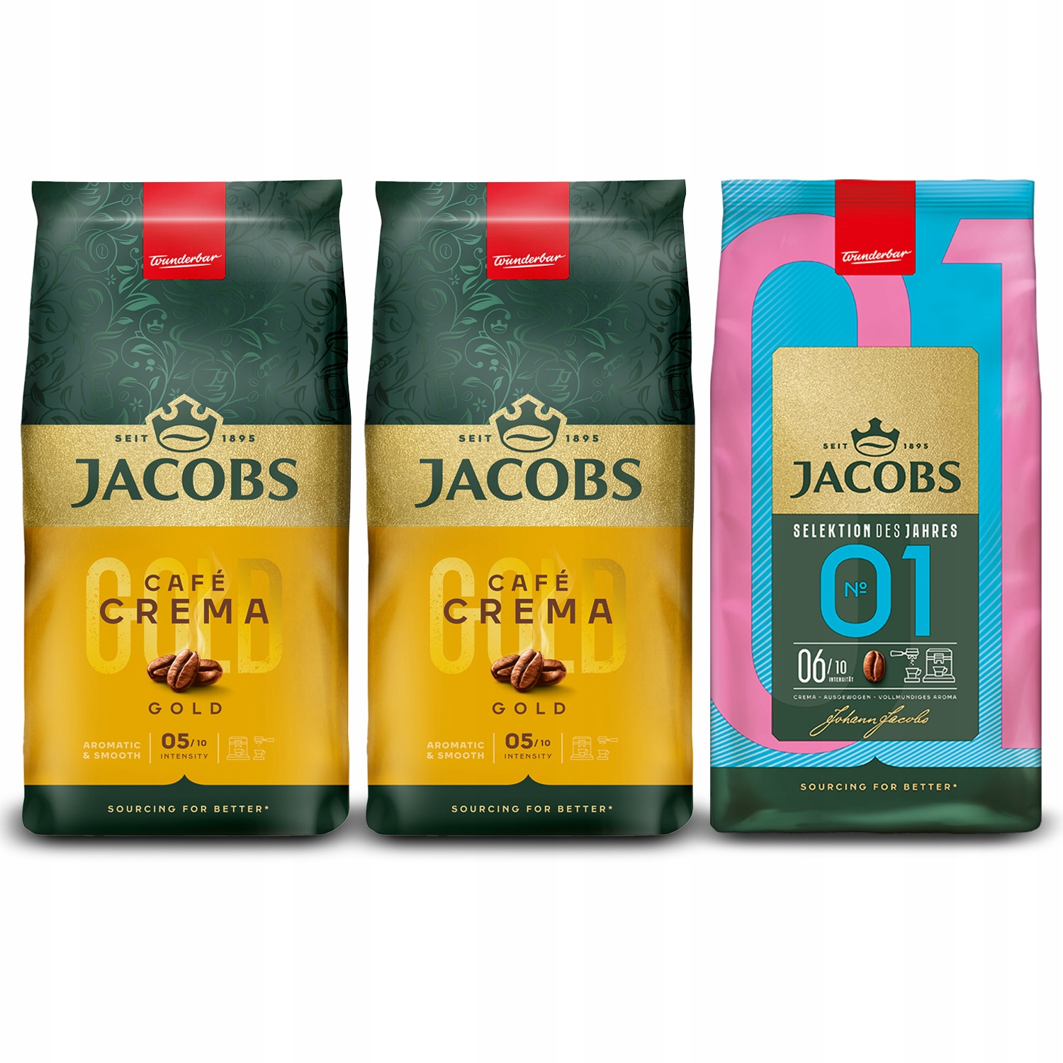 Kawa ziarnista Jacobs Crema Gold, Selection of the Year, 3x 1kg