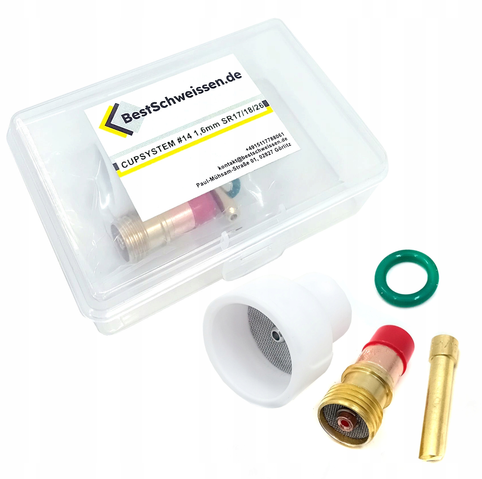 Cupsystem Zestaw Tig Sr 17/18/26 Soczewka Dysza 14 1,6 26 BestSchweissen.de