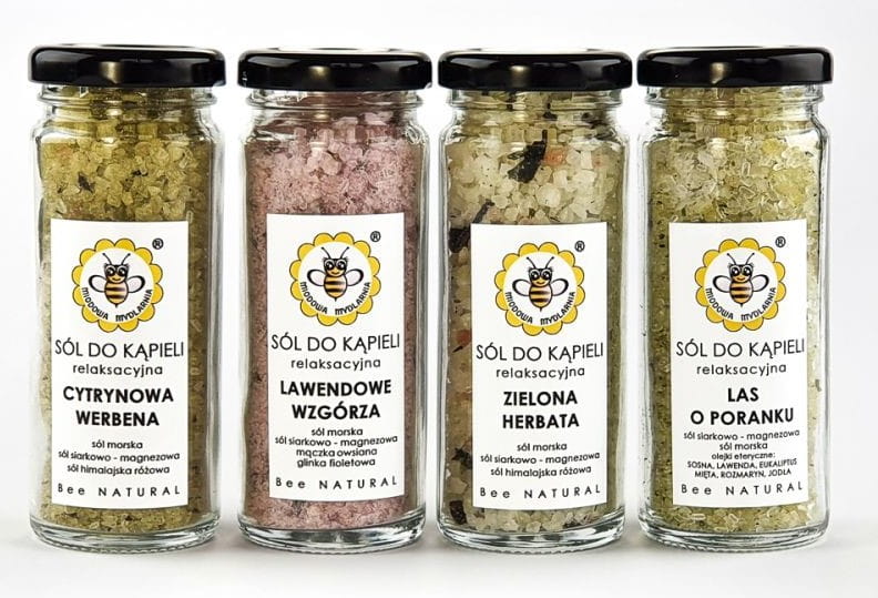 Miodowa Mydlarnia Zestaw soli do kąpieli 4x 115g