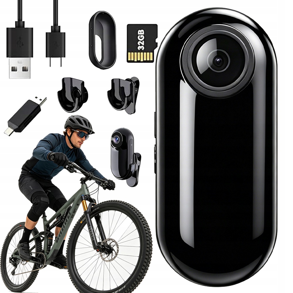 Mini Kamera Sporto 1080P Hd, Smyčka Pro Nahrávání Kartou Pro Milovníky Cyklistiky