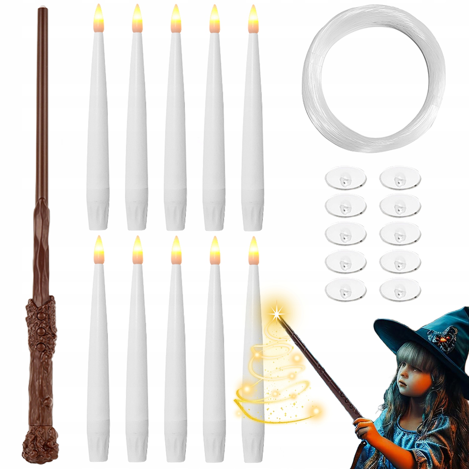 Plovoucí Svíčky S Hůlkou, Kouzelné Závěsné Svíčky, Svíčky Na Halloween