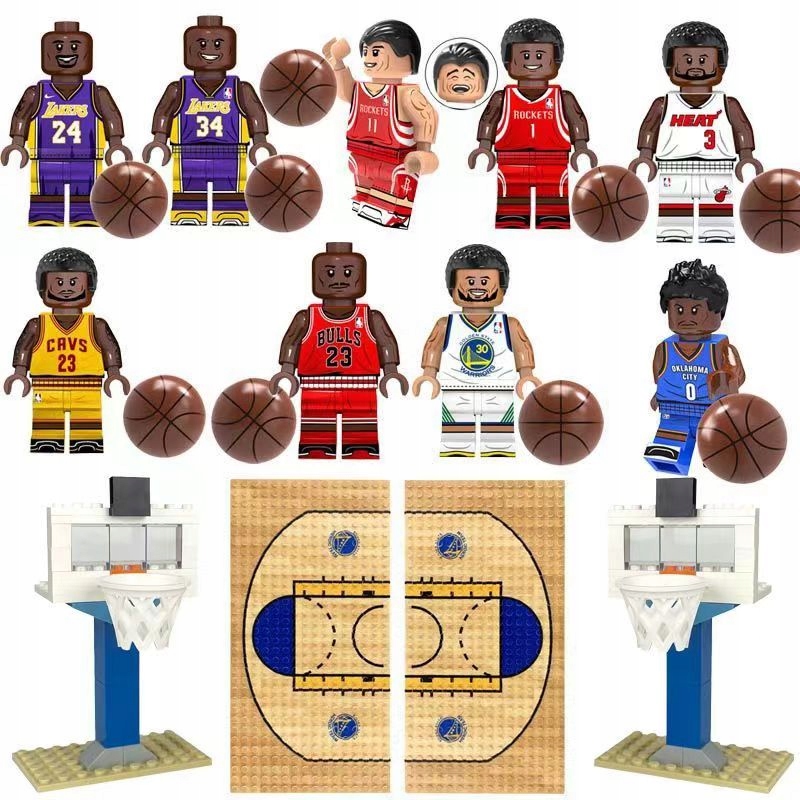 MINIFIGÚRKY NBA BASKETBAL SADA KOCKY PRÍSLUŠENSTVO