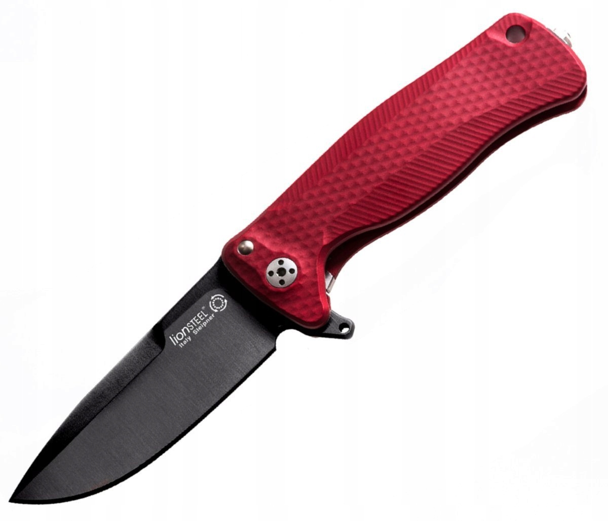 Nóż składany LionSteel SR22A Red Aluminum, Black Sleipner (SR22A Rb)