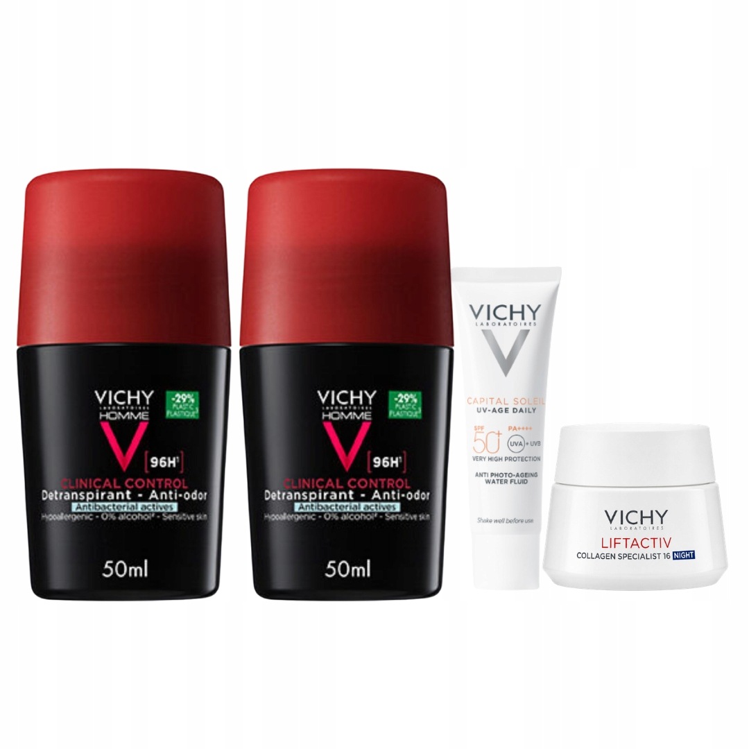 Vichy Clinical Antyperspirant dla mężczyzn przeciw potliwości 50 ml 2-PAK