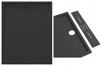 Sprchová Vanička Obdélníková Kompozitní 100 x 80 CM Černá Viva