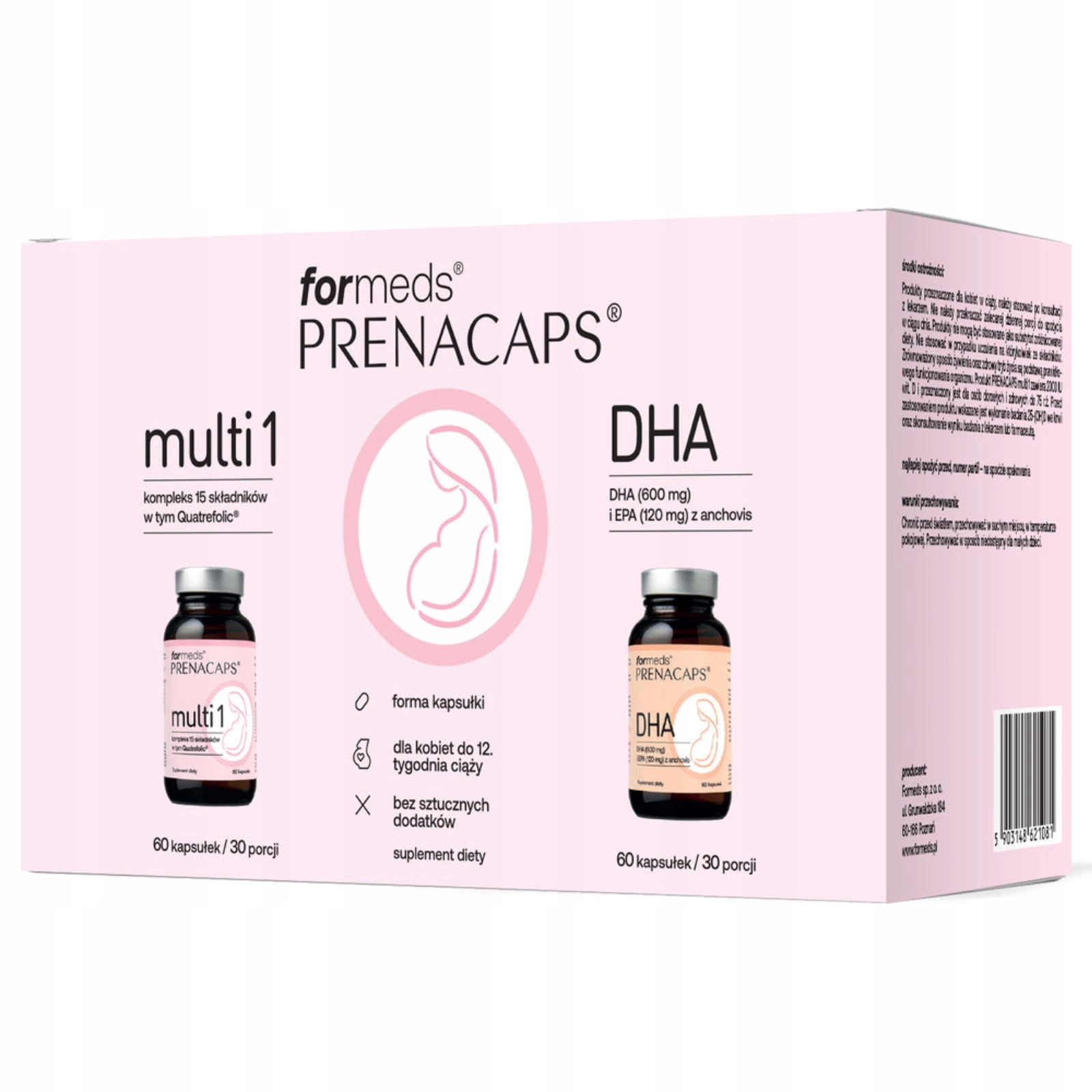Formeds Prenacaps Multi 1 Kwasy Omega Dha i Epa 60 kap Ciąża Kwas Foliowy