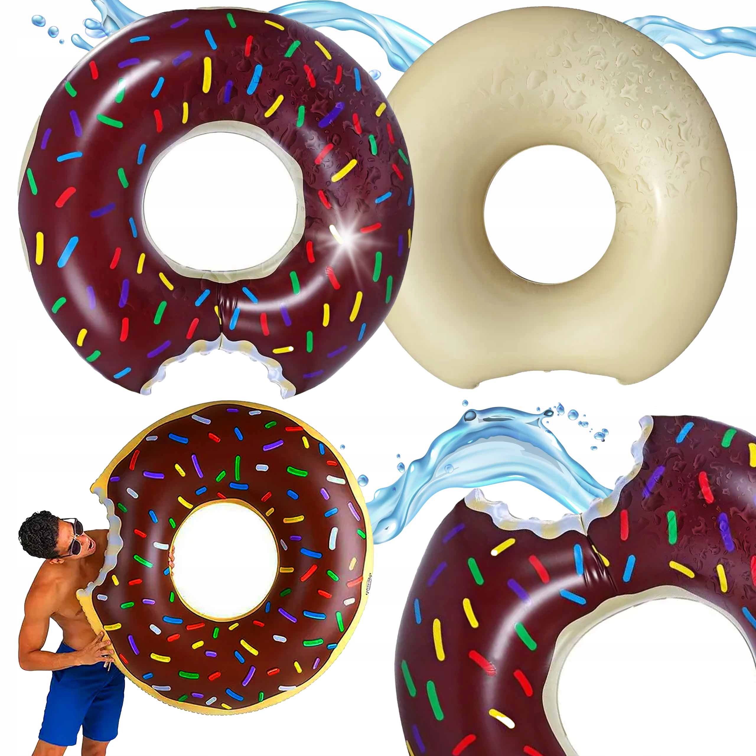 

Koło Dmuchane Donut Do Pływania Materac Pączek XL
