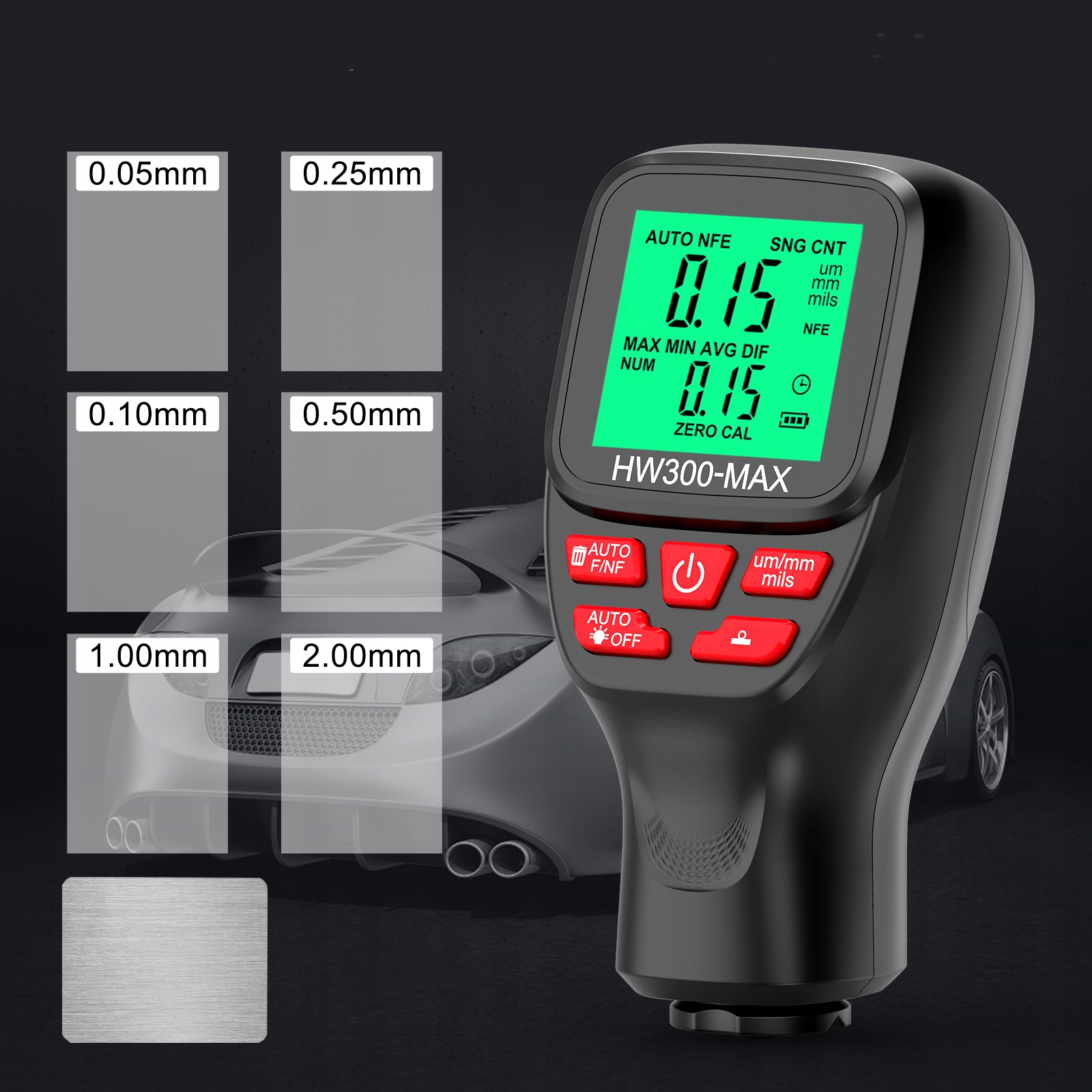 MIERNIK GRUBOŚCI POWŁOKI HW300-MAX 0-2000UM Marka bez marki