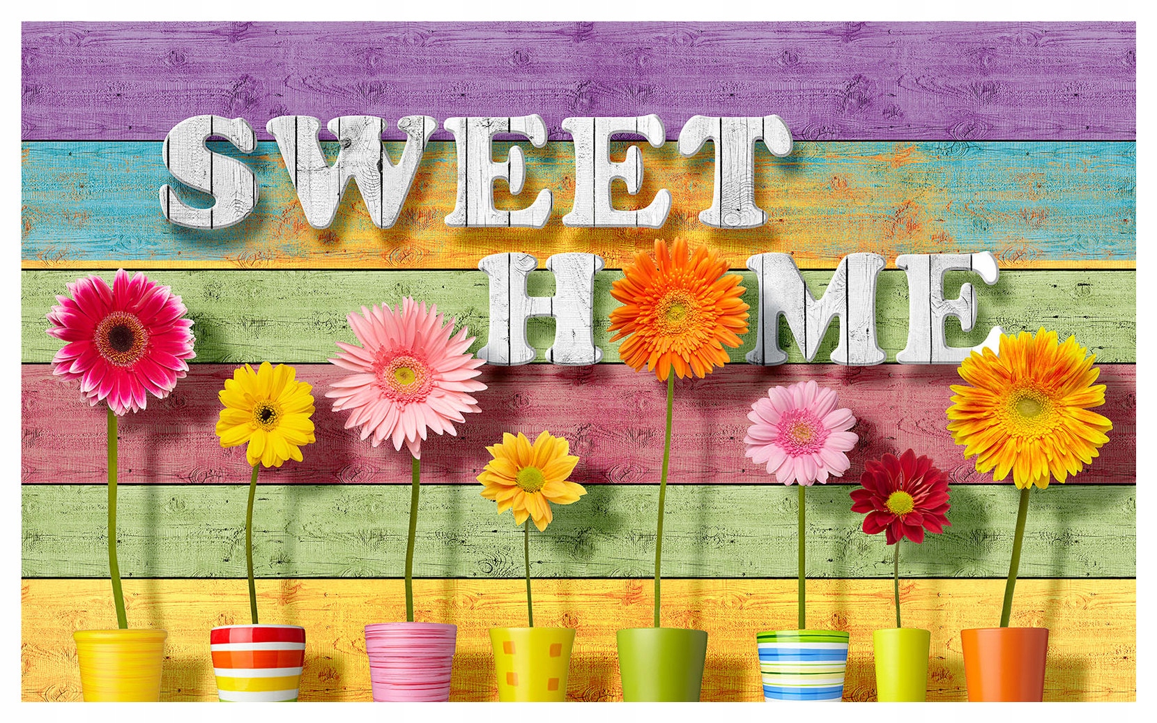 Vliesová fototapeta Květiny a dřevo Sweet Home na zeď 254x184 lepidlo