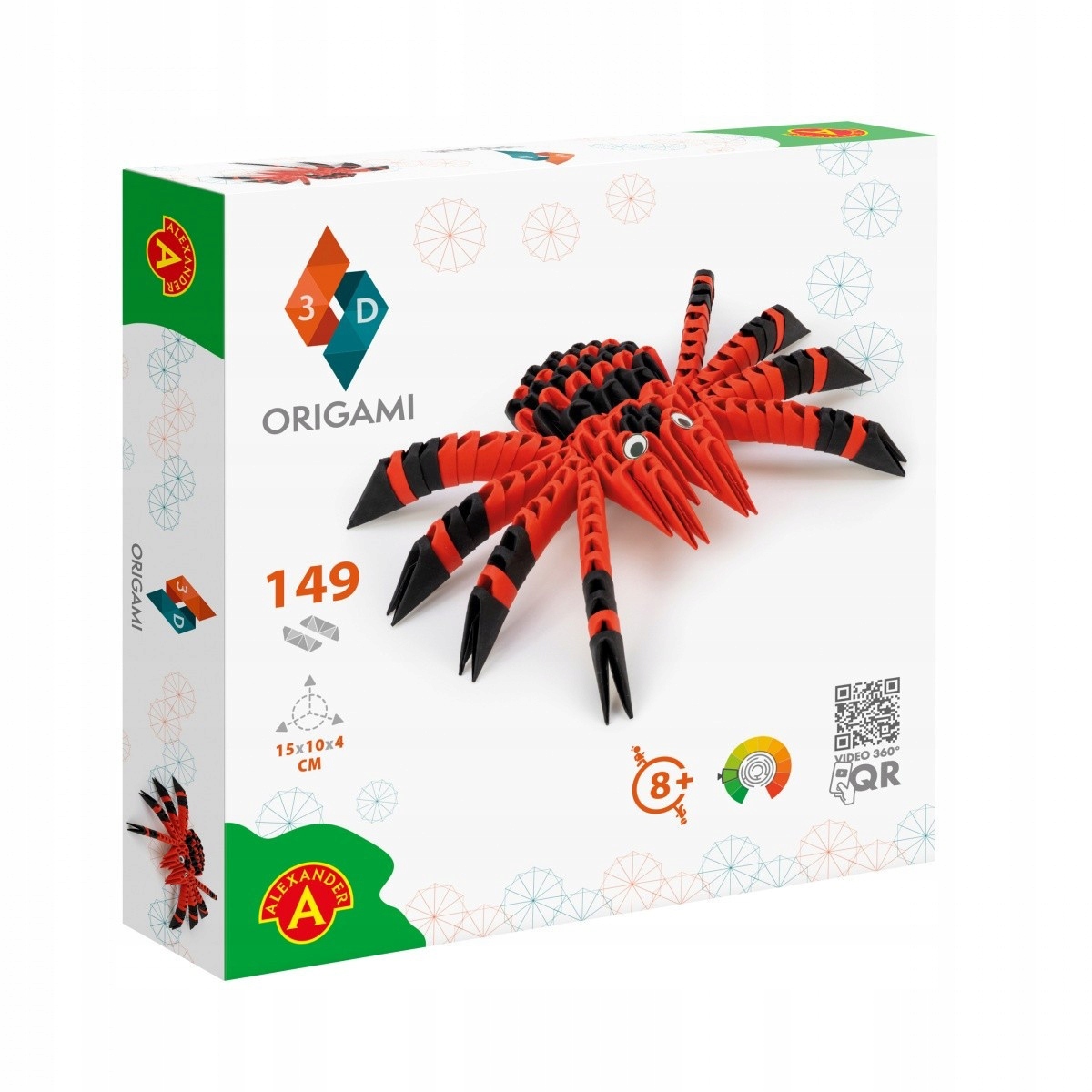 origami 3D pająk spider — 2