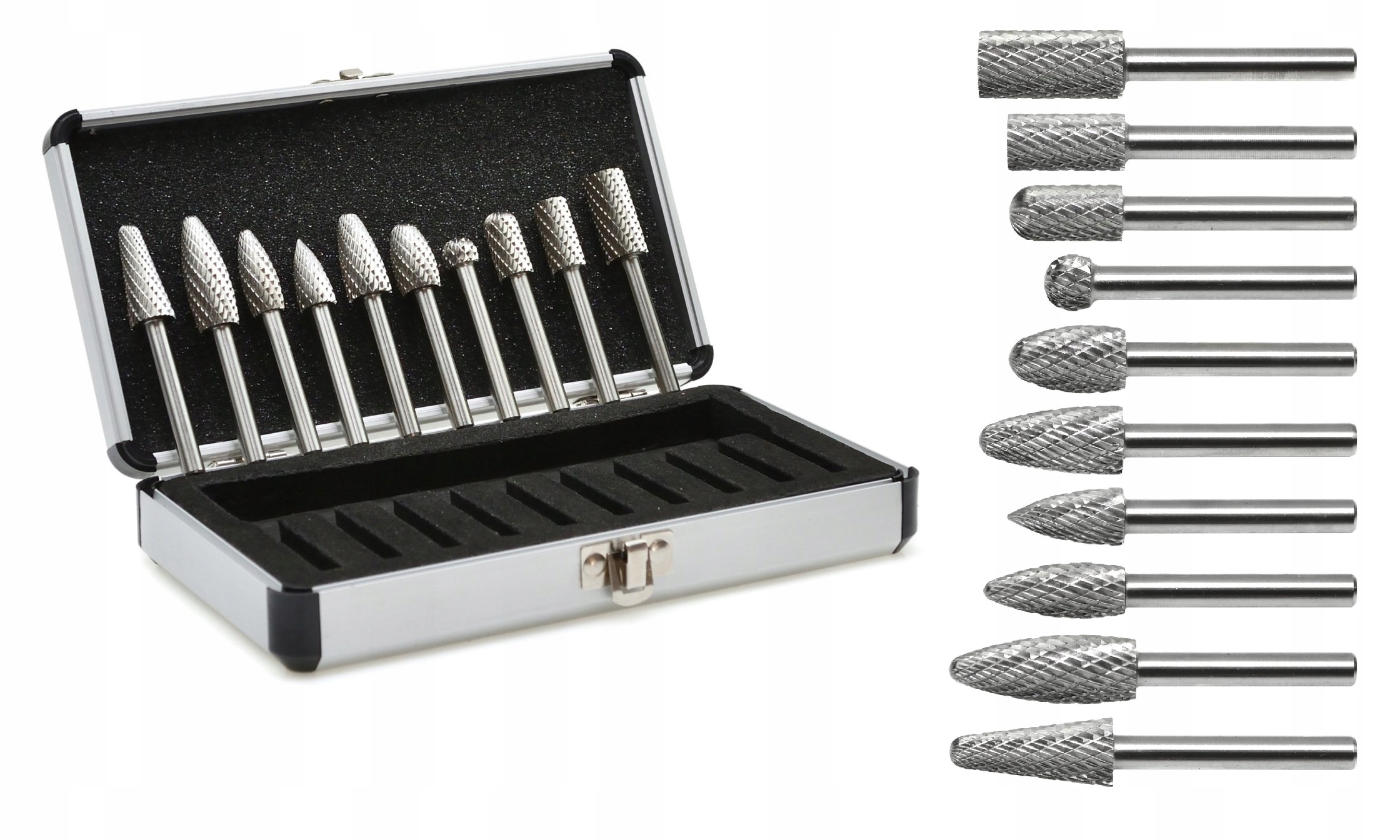 ZESTAW FREZY TRZPIENIOWE DO METALU HSS 10EL.