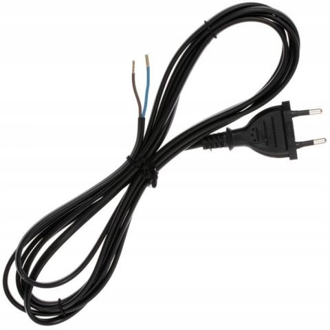 

Przewód kabel płaska wtyczka Spz czarny 2x0,75 3m