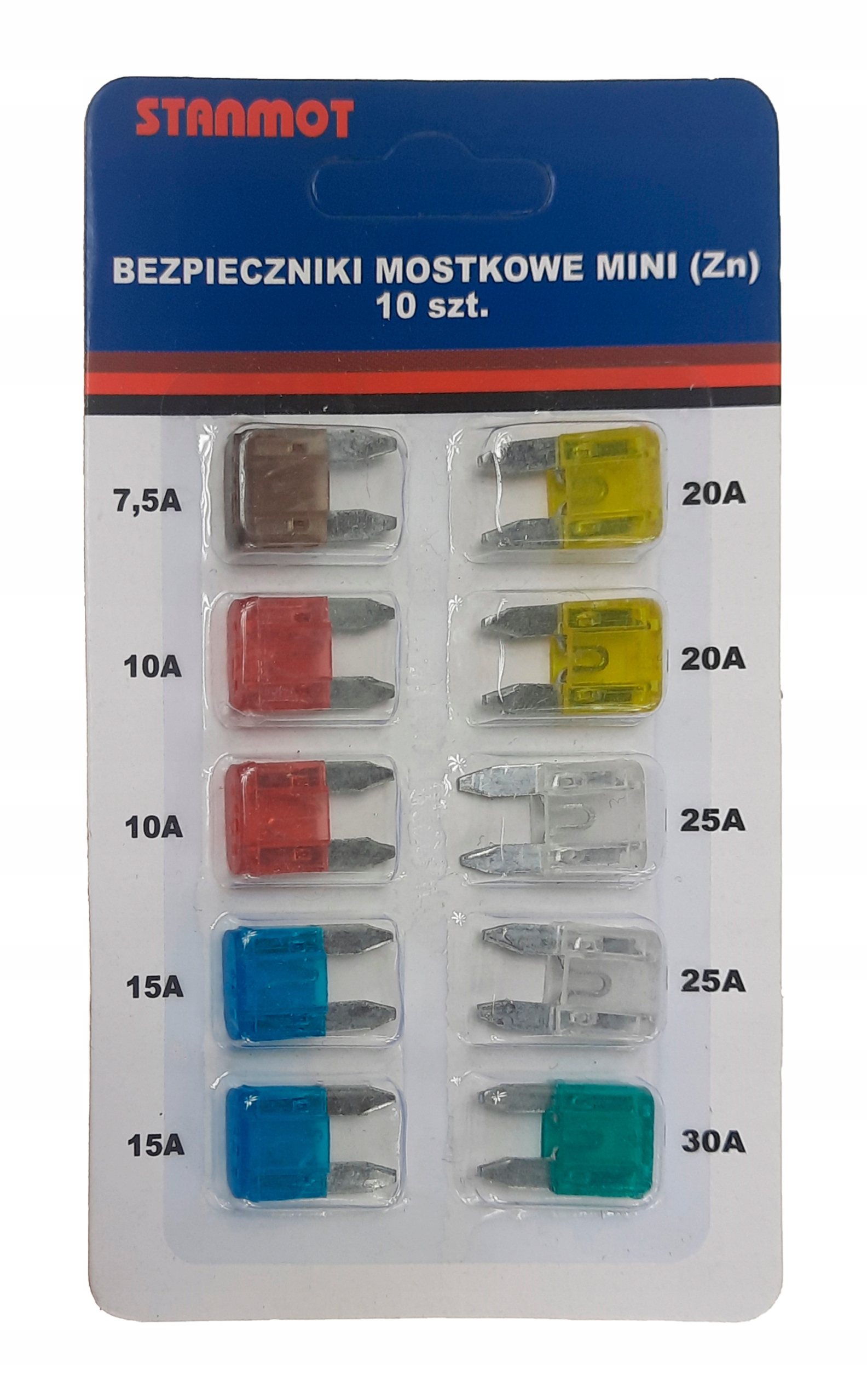 

Bezpieczniki mostkowe samochodowe mini 10 szt
