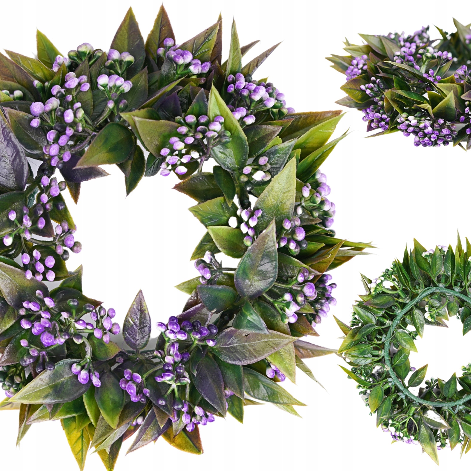 WIANEK RUSKUS NA STÓŁ DRZWI DEKORACJA BOHO FIOLETOWE KULECZKI 22 cm