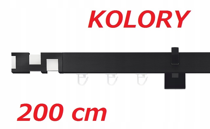 Garnýž obdélníkový černý Set Interno 200 cm