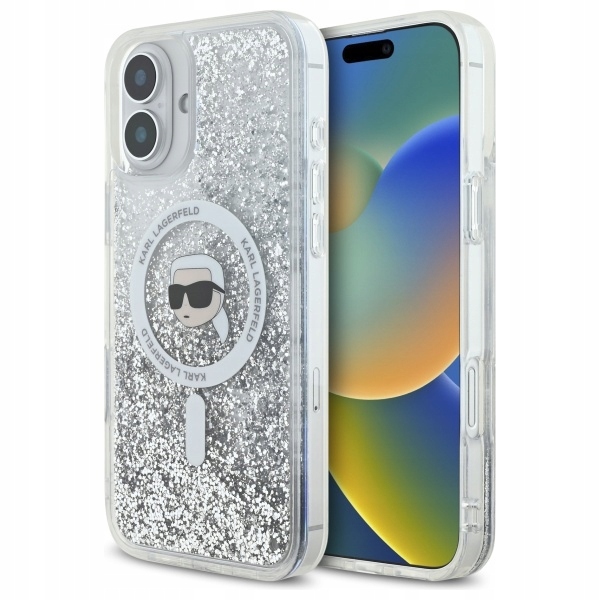 Karl Lagerfeld KLHMP16SLGKISGH Pevný kryt pro iPhone 16 6,1" průhledný Liquid G