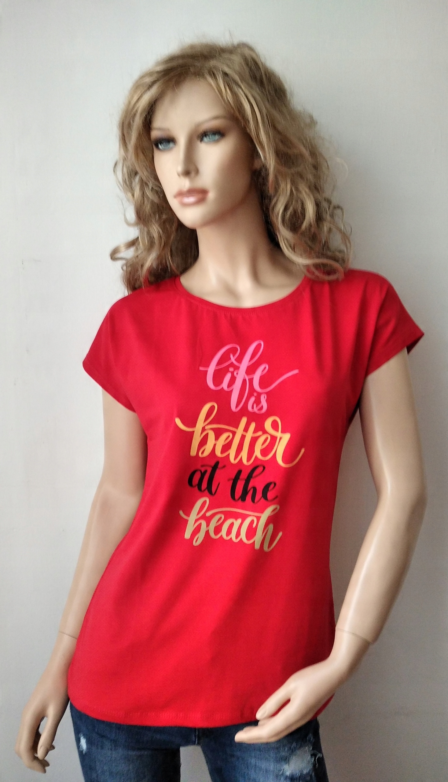 

Bluzka Latynka krótki rękaw z miłej bawełny M/L