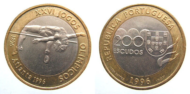 5218. POTRUGALIA, 200 ESCUDOS 1996